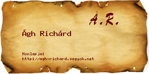 Ágh Richárd névjegykártya